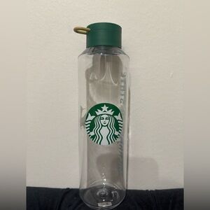 Starbucks Transparent Bottle with Green Cap and Logo Sacramento State